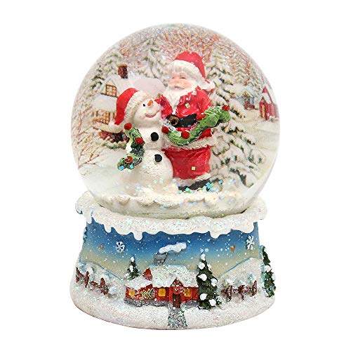 Dekohelden24 Wunderbare Schneekugel, Santa und Schneemann, Ø 6,5 cm von Dekohelden24