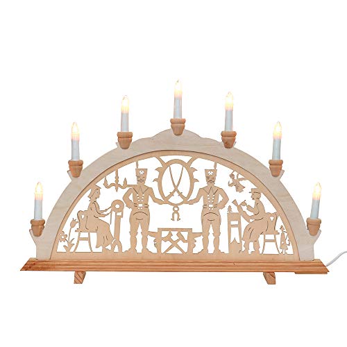 Dekohelden24 Wunderschöner Schwibbogen, 7-flammig, Motiv: Bergleute, ca. 59 x 4 x 37 cm von Dekohelden24