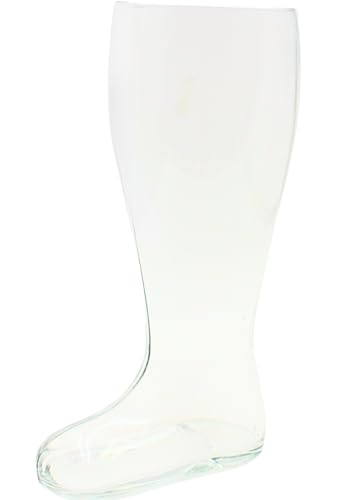 Dekohelden24 XXL-Bierglas, Bierstiefel, Stiefel, für 2 L aus Glas, Transparent, Größe H: ca. 33 cm von Dekohelden24