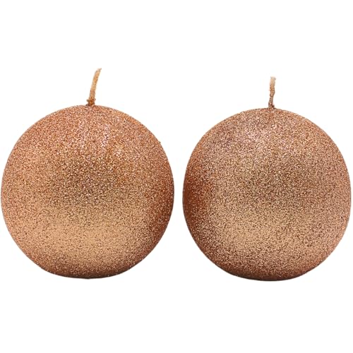 Hochwertige Handgemachte Glitterkerze, Dekokerze, Glitzerkerze, Tischkerze als Kugel - Kugelkerze im 2er Set in Cappuccino, Lieferumfang 2 Kerzen, Größe L/B/H: ca. 8 x 8 x 8 cm. Hochwertige Handgemachte Glitterkerze, Dekokerze, Glitzerkerze, Tischkerze als Kugel - Kugelkerze im 2er Set in Cappuccino, Lieferumfang 2 Kerzen, Größe L/B/H: ca. 8 x 8 x 8 cm. von Dekohelden24