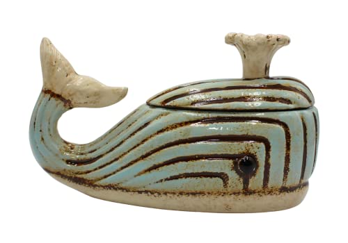 Keramik Dose mit Deckel als Wal, Aufbewahrungsdose, Vorratsdose, Größe: L/B/H ca. 10 x 25 x 15 cm von Dekohelden24