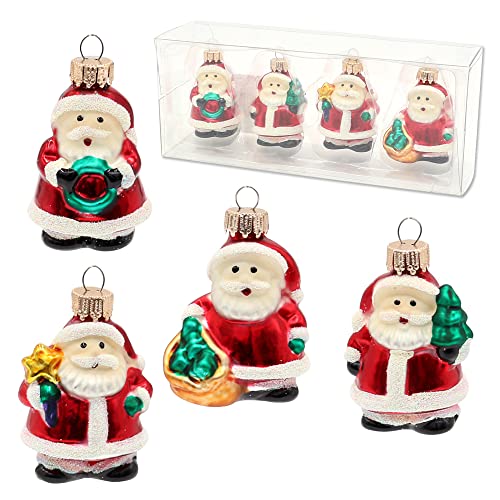 ***Lauschaer Christbaumschmuck - 4 teiliges Set - Mini Weihnachtsmänner -, mundgeblasen und handdekoriert, ca. 4 cm, mit goldenem Krönchen ***Lauschaer Christbaumschmuck - 4 teiliges Set - Mini Weihnachtsmänner -, mundgeblasen und handdekoriert, ca. 4 cm, mit goldenem Krönchen von Dekohelden24