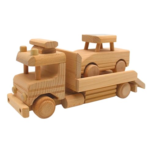 Nachhaltiger LKW als Modellauto, Dekoauto als Abschlepper, LKW mit PKW, Holzlaster mit PKW, Abschleppwagen aus Holz, L/B/H 28 x 9 x 11 cm. Nachhaltiger LKW als Modellauto, Dekoauto als Abschlepper, LKW mit PKW, Holzlaster mit PKW, Abschleppwagen aus Holz, L/B/H 28 x 9 x 11 cm. von Dekohelden24