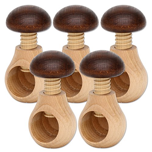 Dekohelden24 Nussknacker Pilz mit Schraubgewinde als 5er Set von Dekohelden24