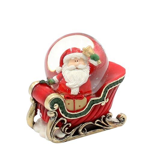 Schneekugel Santa im rotem Weihnachtsschlitten, L/B/H/Ø Kugel 7 x 4,5 x 7 cm Ø 4,5 cm von Dekohelden24