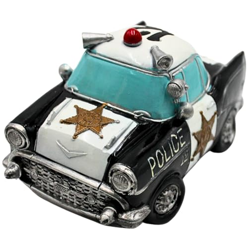 Dekohelden24 Spardose Polizeiwagen, Polizeispardose in schwarz/weiß aus Polystone, L/B/H: ca. 17 x 10 x 9 cm von Dekohelden24