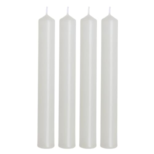 Dekohelden24 Stabkerzen, Tafelkerzen, Leuchterkerzen, Tischkerzen als 4er Set in Weiß, Größe: H/Ø ca. 17 x 2 cm, Dekohelden24 Stabkerzen, Tafelkerzen, Leuchterkerzen, Tischkerzen als 4er Set in Weiß, Größe: H/Ø ca. 17 x 2 cm, von Dekohelden24