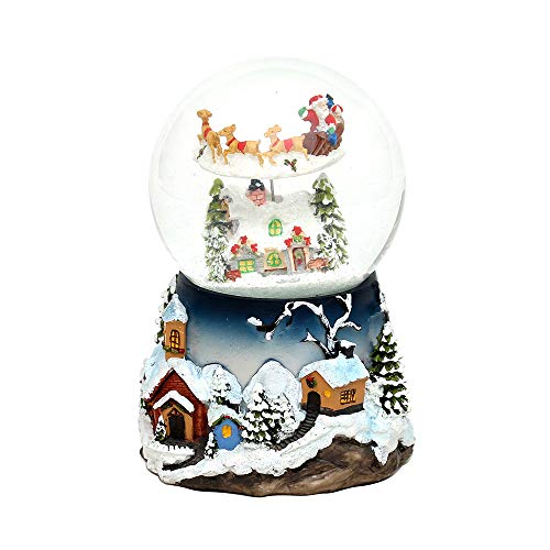 XXL Schneekugel mit Rotierung, Schneewirbel und Sound, Maße H/B/Ø Kugel: ca. 19,5 x 13,5 cm/Ø 12 cm. von Dekohelden24