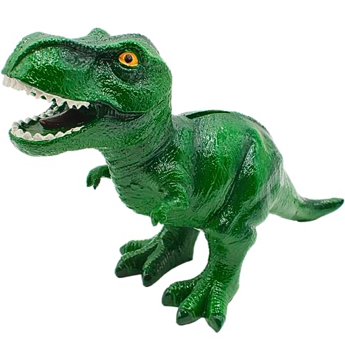 XXL Dinosaurier Spardose Sparbüchse als Dinosaurier T-Rex in grün, Größe H/B 22 x 32 cm? von Dekohelden24