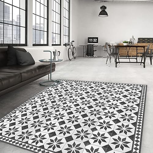 CREARREDA Teppich Vinyl Wohnzimmerteppich Vinyl-Bodenschutz 100% Made in Italy, mit ungiftiger Tinte, flammhemmend und wasserabweisend von CREARREDA