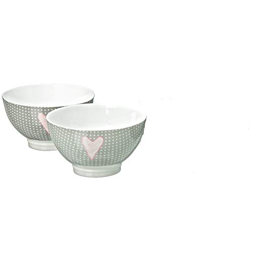 Dekoimtrend Herz Müslischalen Müsli Tasse Becher Schale 14cm Ø 500 ml (2er Set) von Dekoimtrend