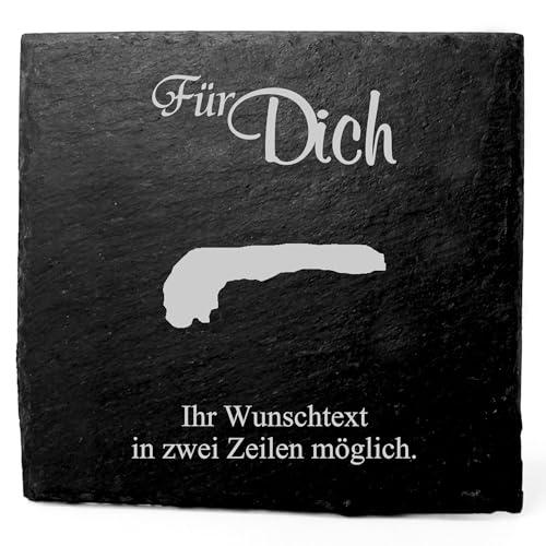 Deko Schiefer Untersetzer personalisiert Insel Langeoog - Für Dich - 11x11cm Schwarz Bierdeckel Tischdeko Bieruntersetzer Weinuntersetzer Deko Schiefer Untersetzer personalisiert Insel Langeoog - Für Dich - 11x11cm Schwarz Bierdeckel Tischdeko Bieruntersetzer Weinuntersetzer von Dekolando