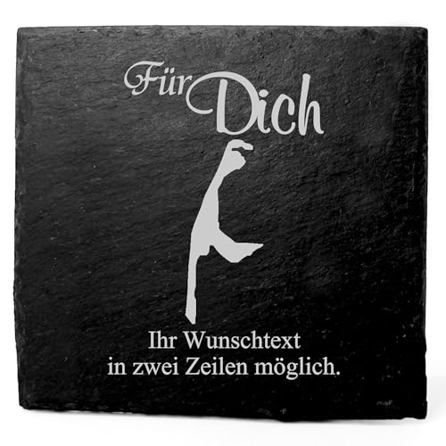 Deko Schiefer Untersetzer personalisiert Insel Sylt - Für Dich - 11x11cm Schwarz Bierdeckel Tischdeko Bieruntersetzer Weinuntersetzer von Dekolando