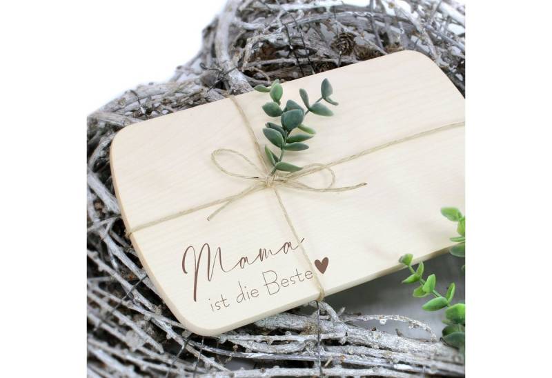 Dekolando Frühstücksbrett Mama ist die Beste Frühstücksbrettchen graviert, (Holz, 1 Schneidebrett), abgerundete Ecken von Dekolando
