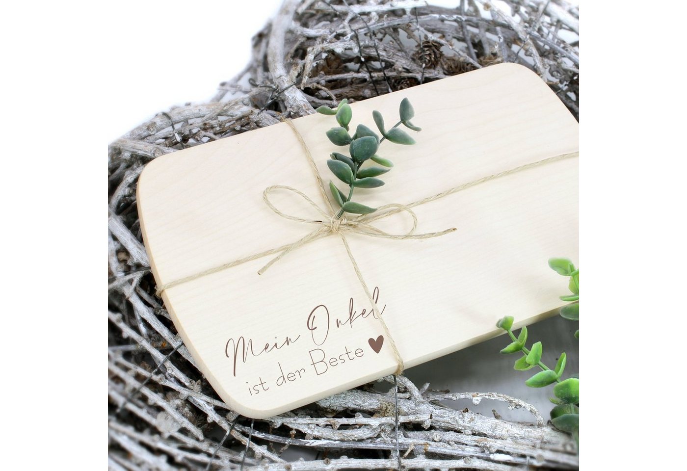 Dekolando Frühstücksbrett Mein Onkel ist der Beste Frühstücksbrettchen graviert, (Buchenholz, 1 Schneidebrett), unlackiert von Dekolando