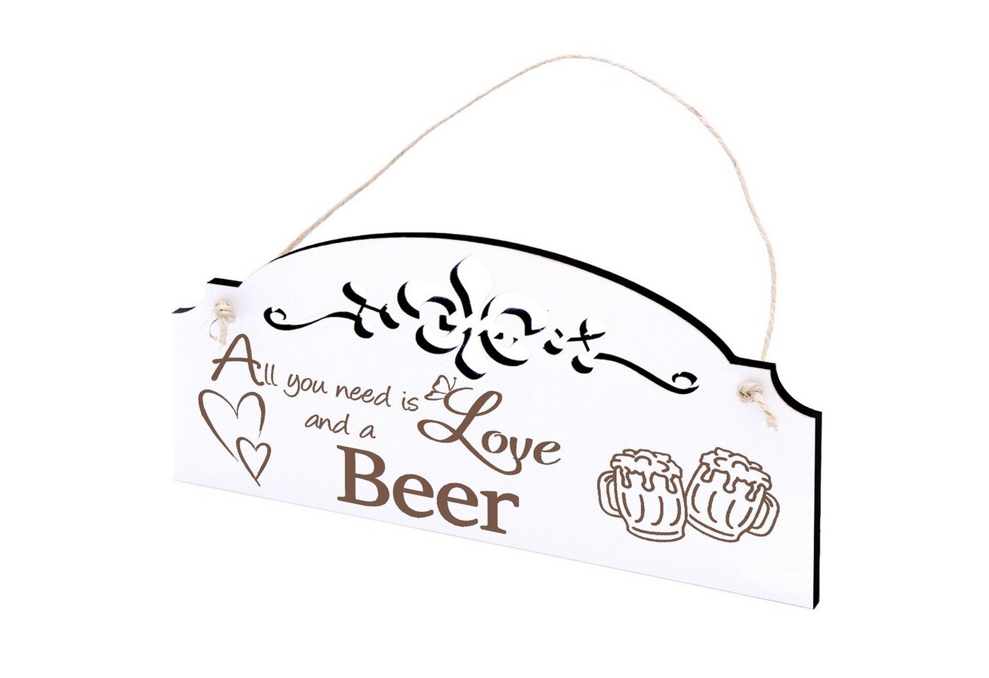 Dekolando Hängedekoration Biergläser Deko 20x10cm All you need is Love von Dekolando