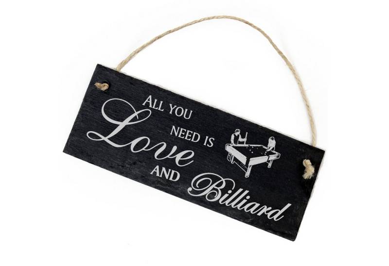 Dekolando Hängedekoration Billard Pool Snooker 22x8cm All you need is Love and Billiard von Dekolando
