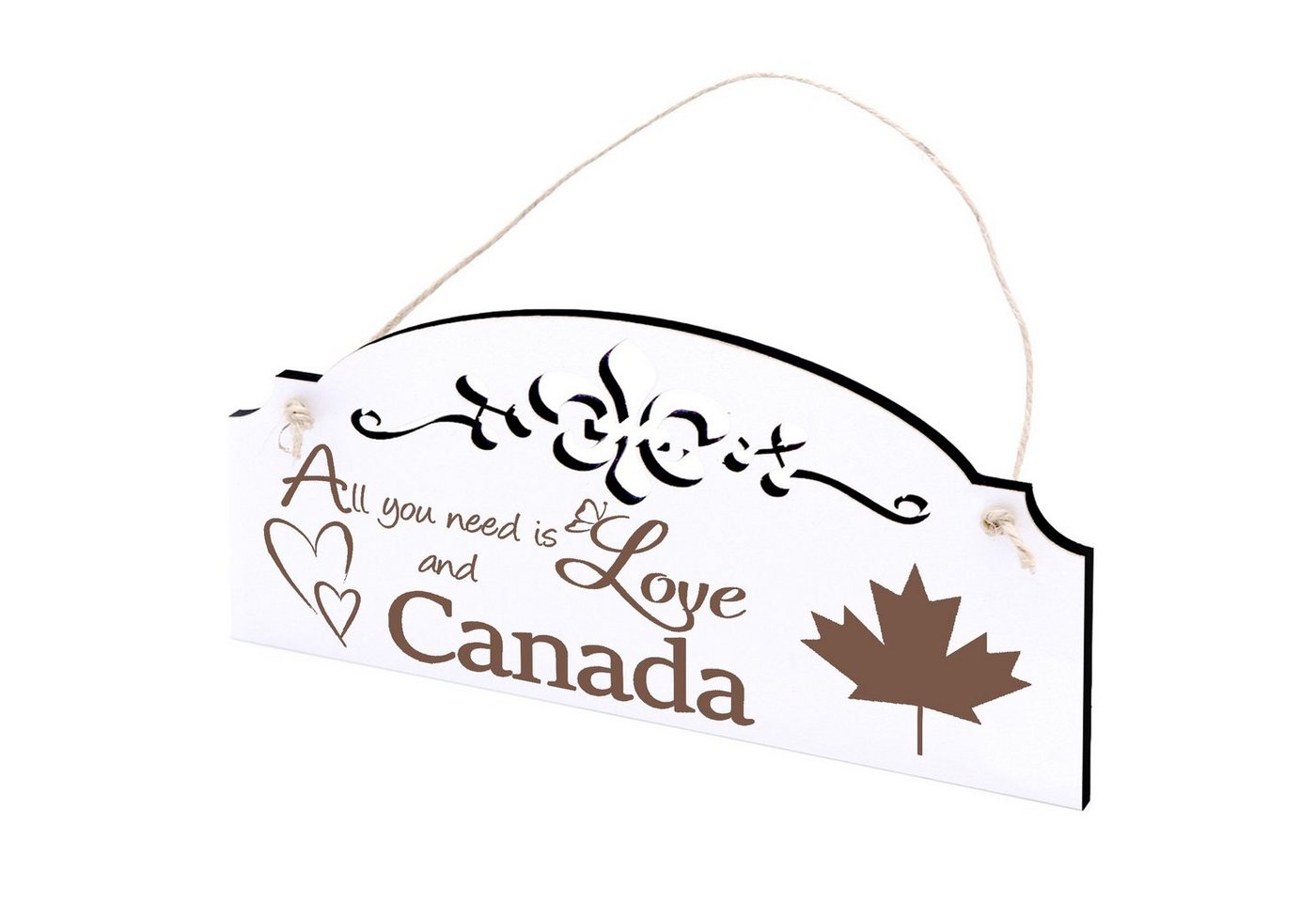 Dekolando Hängedekoration Fahne Canada Deko 20x10cm All you need is Love von Dekolando