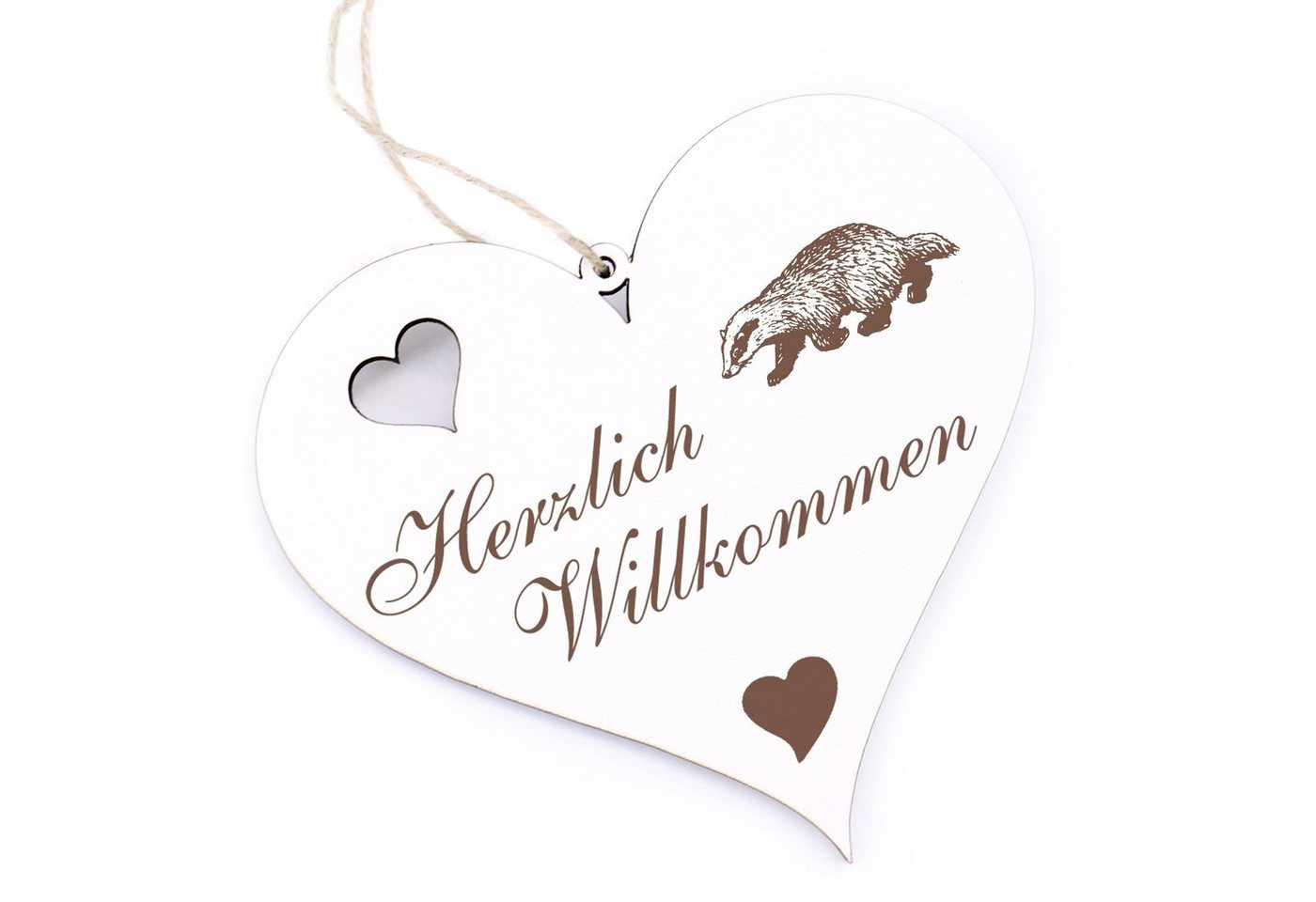 Dekolando Hängedekoration Herzlich Willkommen - Dachs - 13x12cm Dekolando Hängedekoration Herzlich Willkommen - Dachs - 13x12cm von Dekolando