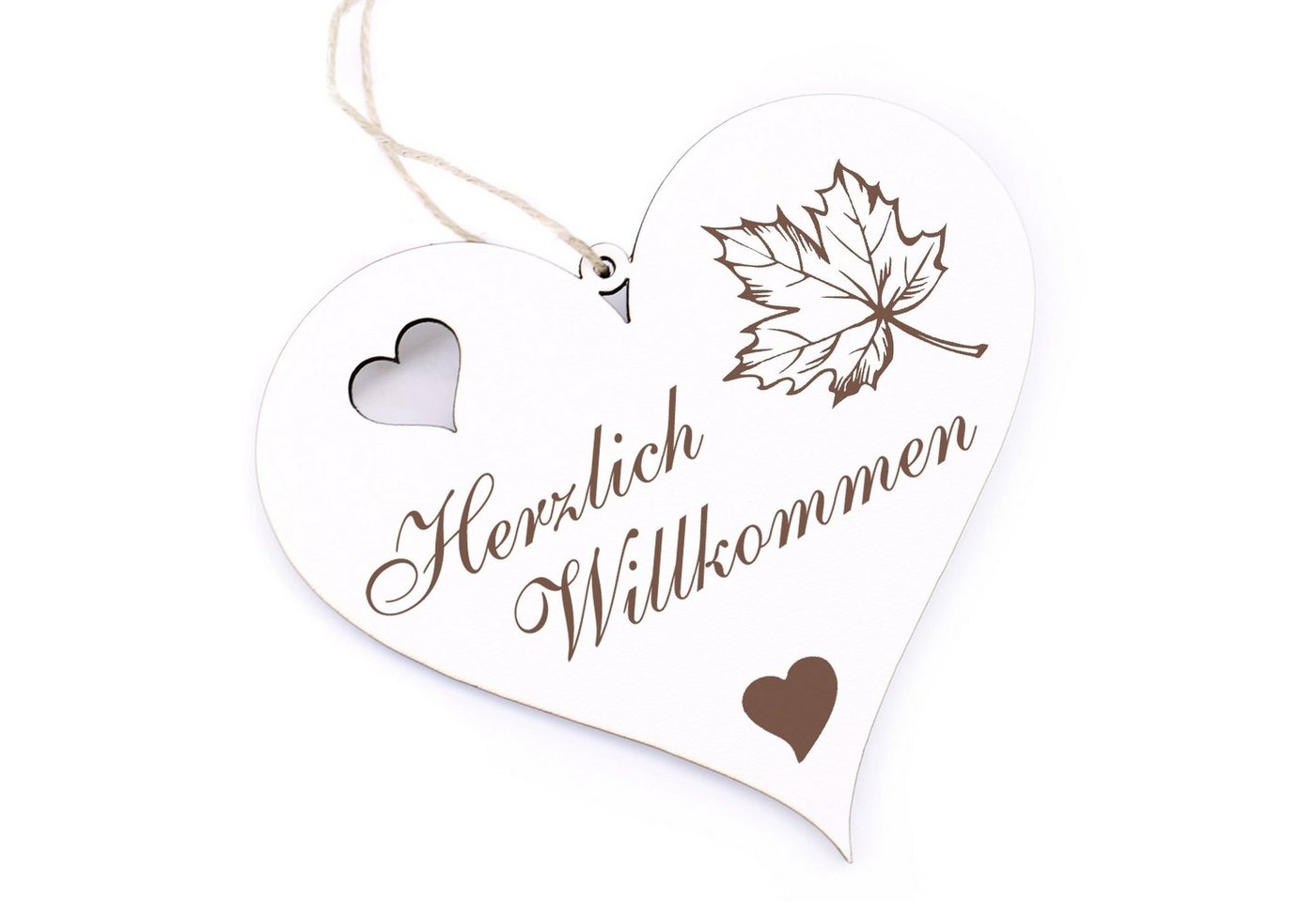 Dekolando Hängedekoration Herzlich Willkommen - Eichenblatt - 13x12cm Dekolando Hängedekoration Herzlich Willkommen - Eichenblatt - 13x12cm von Dekolando