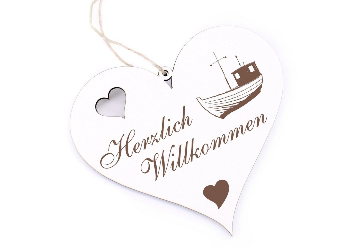 Dekolando Hängedekoration Herzlich Willkommen - Fischkutter - 13x12cm Dekolando Hängedekoration Herzlich Willkommen - Fischkutter - 13x12cm von Dekolando