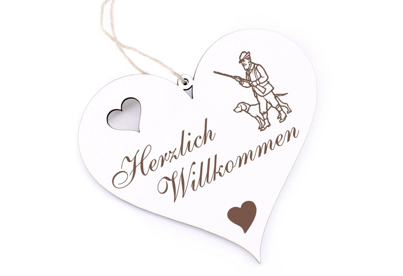 Dekolando Hängedekoration Herzlich Willkommen - Jäger mit Hund - 13x12cm Dekolando Hängedekoration Herzlich Willkommen - Jäger mit Hund - 13x12cm von Dekolando