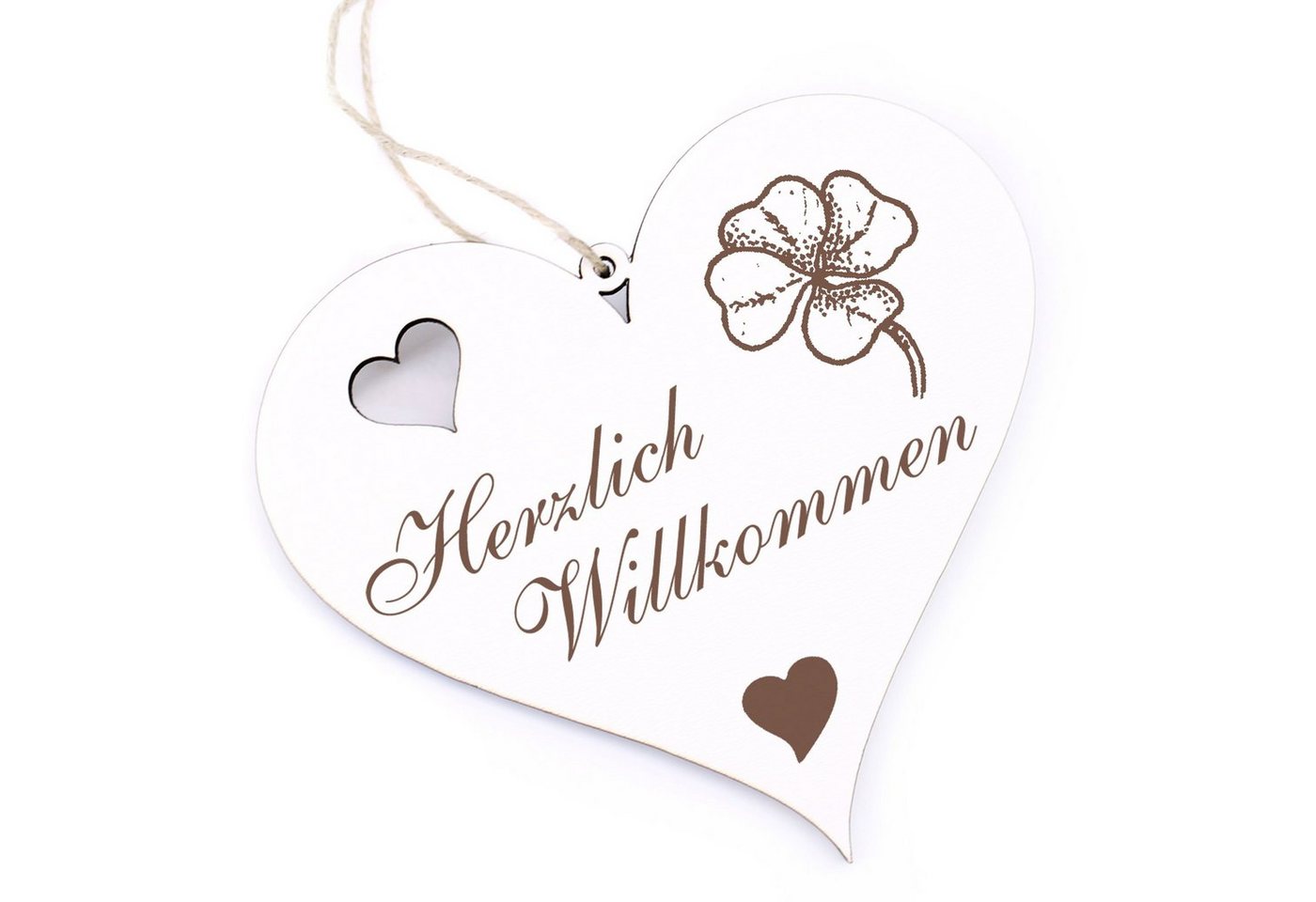Dekolando Hängedekoration Herzlich Willkommen - Vierblättriges Kleeblatt - 13x12cm Dekolando Hängedekoration Herzlich Willkommen - Vierblättriges Kleeblatt - 13x12cm von Dekolando