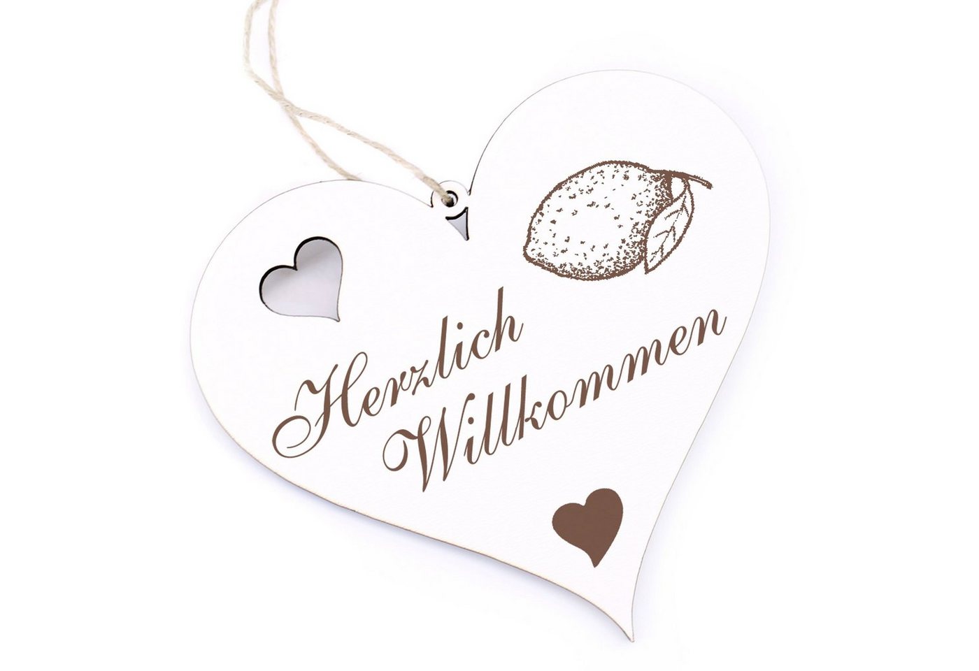Dekolando Hängedekoration Herzlich Willkommen - Zitrone - 13x12cm Dekolando Hängedekoration Herzlich Willkommen - Zitrone - 13x12cm von Dekolando