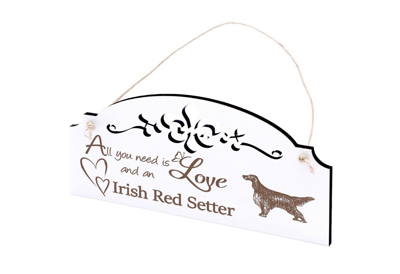 Dekolando Hängedekoration Irish Red Setter Deko 20x10cm All you need is Love Dekolando Hängedekoration Irish Red Setter Deko 20x10cm All you need is Love von Dekolando