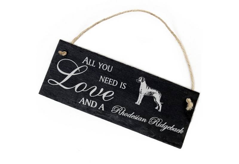 Dekolando Hängedekoration Rhodesian Ridgeback 22x8cm All you need is Love and a Rhodesian Ridge von Dekolando