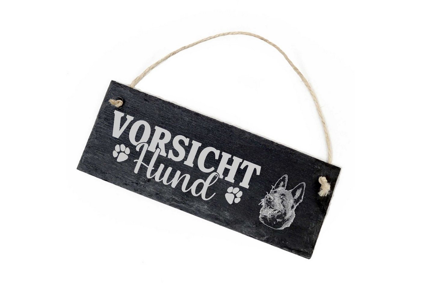 Dekolando Hängedekoration Vorsicht Hund Holländischer Schäferhund Schild 22x8cm von Dekolando