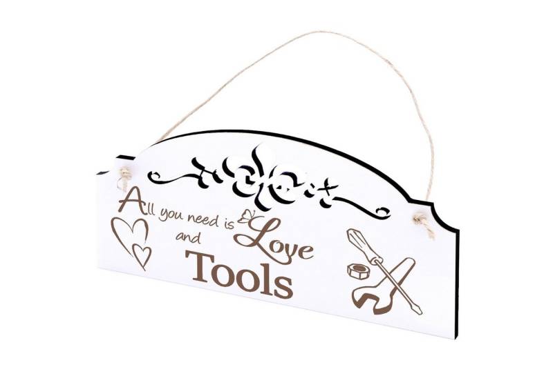 Dekolando Hängedekoration Werkzeug Deko 20x10cm All you need is Love von Dekolando