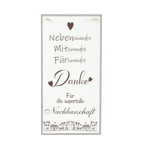 Dekolando Schild Danke für die supertolle Nachbarschaft - Häuser mit Herzen - Geschenk Nachbar - Spruch Türschild Nachbarn Dankeschön Dekoschild Dank - 10 x 20 cm Dekolando Schild Danke für die supertolle Nachbarschaft - Häuser mit Herzen - Geschenk Nachbar - Spruch Türschild Nachbarn Dankeschön Dekoschild Dank - 10 x 20 cm von DEKOLANDO