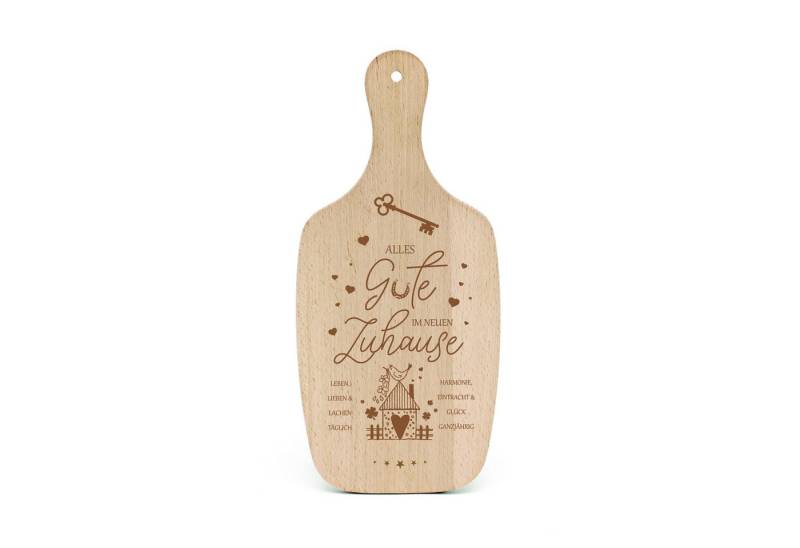 Dekolando Schneidebrett Geschenk zum Einzug Holzbrett Alles Gute Neues Zuhause, Holz, (Neues Haus, 34 x 15 x 1 cm), graviert Buchenholz von Dekolando