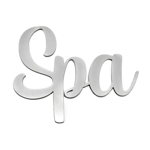 Dekolando Schriftzug SPA silbergrau Kunststoff Türschild Schild selbstklebend Buchstaben wetterfest Türdeko (Spa) von Dekolando