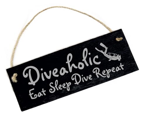 Diveaholic Schild Schiefer Gravur - Eat Sleep Dive Repeat - Tauchen Taucherdeko Taucher 22 x 8 cm Diveaholic Schild Schiefer Gravur - Eat Sleep Dive Repeat - Tauchen Taucherdeko Taucher 22 x 8 cm von Dekolando