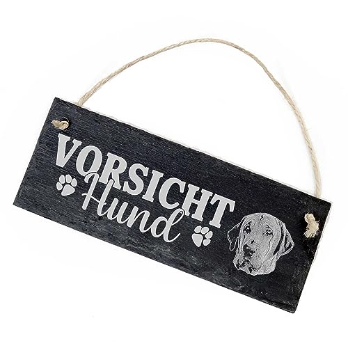 Vorsicht Hund Broholmer Schild Schiefer 22x8cm Achtung Warnschild Warnung Warnschild Hundeschild von Dekolando