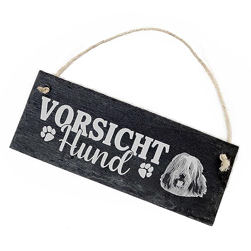 Vorsicht Hund Polnischer Niederungshütehund Pon Schild Schiefer 22x8cm Achtung Warnschild Warnung Warnschild Hundeschild von Dekolando