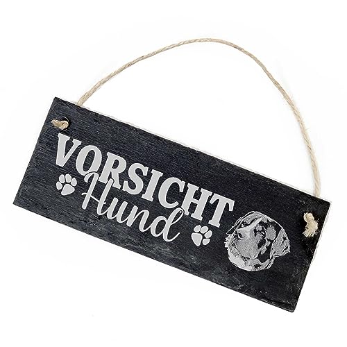 Vorsicht Hund Schweizer Sennenhund Schild Schiefer 22x8cm Achtung Warnschild Warnung Warnschild Hundeschild von Dekolando