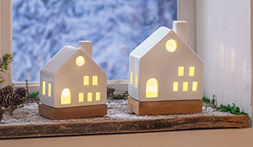 2X Haus White aus Porzellan, weiß glänzend, mit LED-Beleuchtung, Leuchtdeko, Dekohaus 2X Haus White aus Porzellan, weiß glänzend, mit LED-Beleuchtung, Leuchtdeko, Dekohaus von Dekoleidenschaft