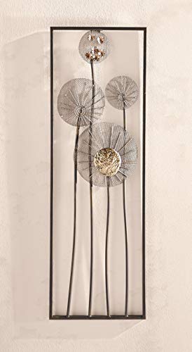 3D Wandbild "Flowers" aus Metall, 30x90 cm, Wandschmuck, Wandbild, Wandverzierung, Deko-Objekt … von Dekoleidenschaft