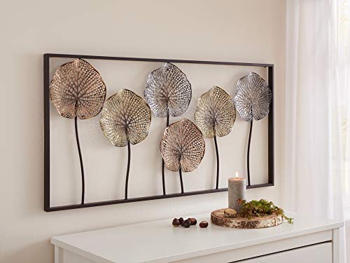 Dekoleidenschaft 3D Wandbild Lotus aus Metall, 100x50 cm, Wandschmuck, Wanddeko, Wandverzierung, Metallbild, Deko-Objekt von Dekoleidenschaft