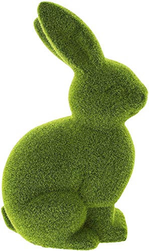 Dekoleidenschaft Deko-Hase Moos in grün, Osterhase, Tierfigur, 45 cm hoch, beflockt mit Kunstmoos, Osterdekoration, Tischdeko von Dekoleidenschaft