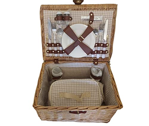 Dekoleidenschaft 16 TLG. Luxus Picknick-Korb aus Weide, Geschirr + Besteck und Gläser für 2 Personen, Kühltasche & Flaschenkühler Dekoleidenschaft 16 TLG. Luxus Picknick-Korb aus Weide, Geschirr + Besteck und Gläser für 2 Personen, Kühltasche & Flaschenkühler von Dekoleidenschaft