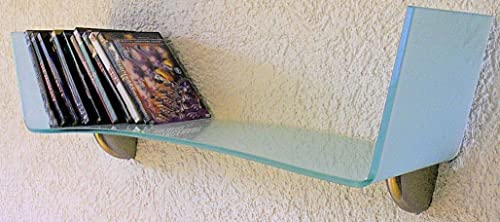 Dekoleidenschaft CLARO S Glasregal CLARO S Swing Cracker 100x20 cm satiniert aus 8mm starkem ESG, inkl. Alu Wandhalterung, Wandregal, Wandboard von Dekoleidenschaft