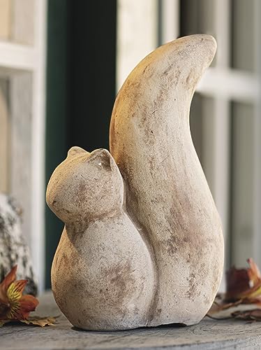 Dekoleidenschaft Dekofigur Eichhörnchen aus Terracotta, schwere Qualität, 28 cm hoch, Gartendekofigur, Gartenfigur, Gartendeko für Draußen von Dekoleidenschaft