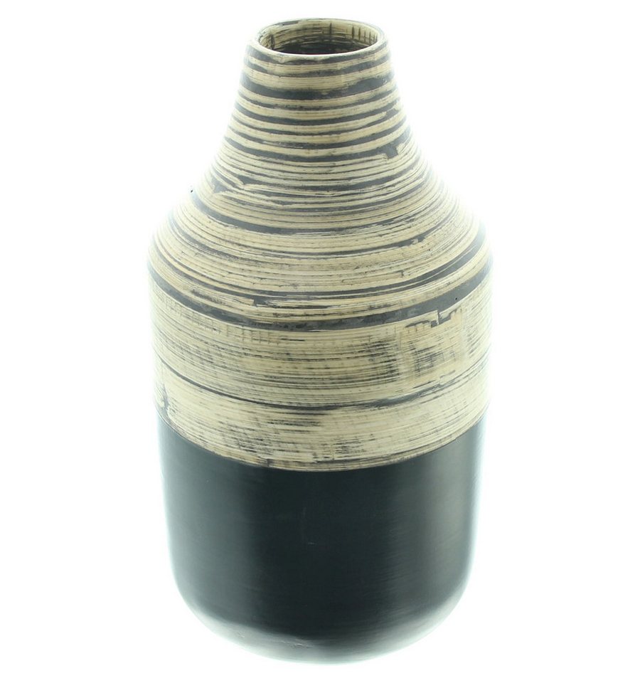 Dekoleidenschaft Dekovase "Black Bamboo" Bambus Blumenvase, natur & schwarz, 24 cm hoch, Vase, für Trockenblumen, Gräser, Äste von Dekoleidenschaft