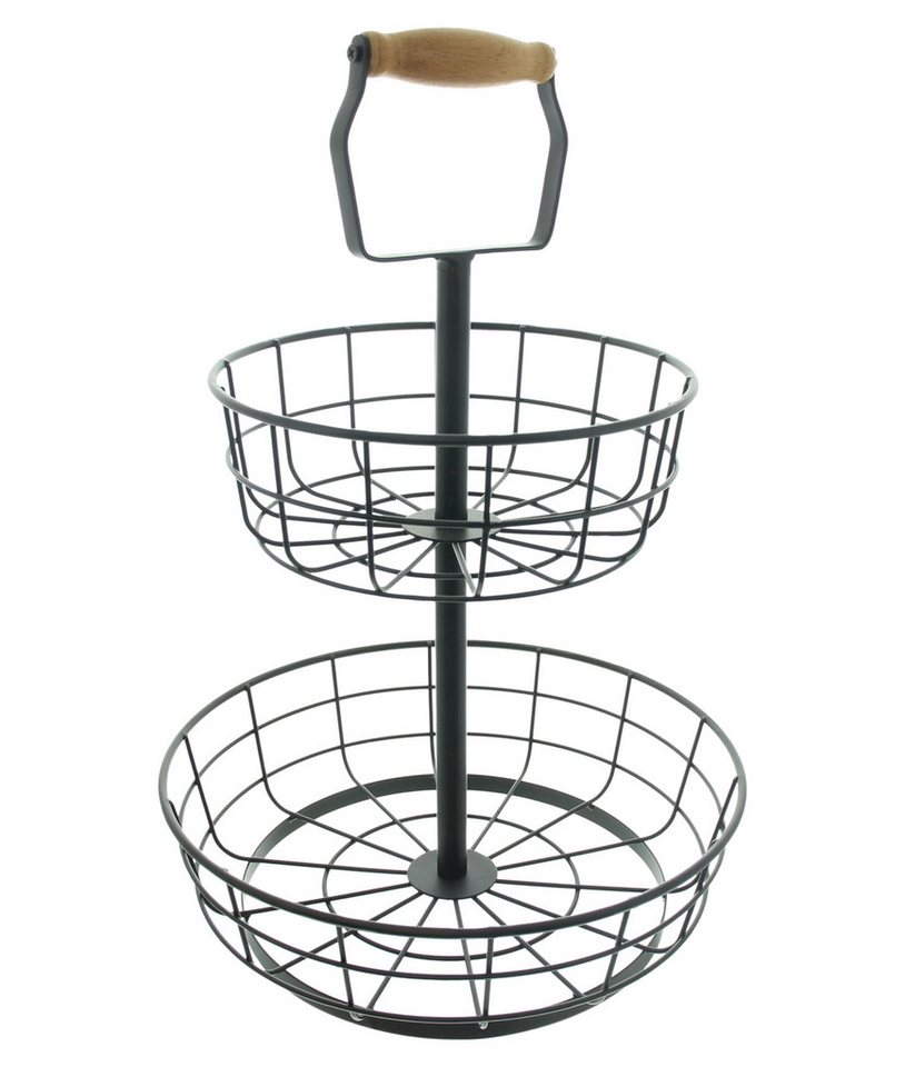 Dekoleidenschaft Etagere "Modern" aus Metall, matt schwarz, 2 Etagen, Obstetagere, Obstkorb, Metall, Obstschale mit Griff Dekoleidenschaft Etagere "Modern" aus Metall, matt schwarz, 2 Etagen, Obstetagere, Obstkorb, Metall, Obstschale mit Griff von Dekoleidenschaft