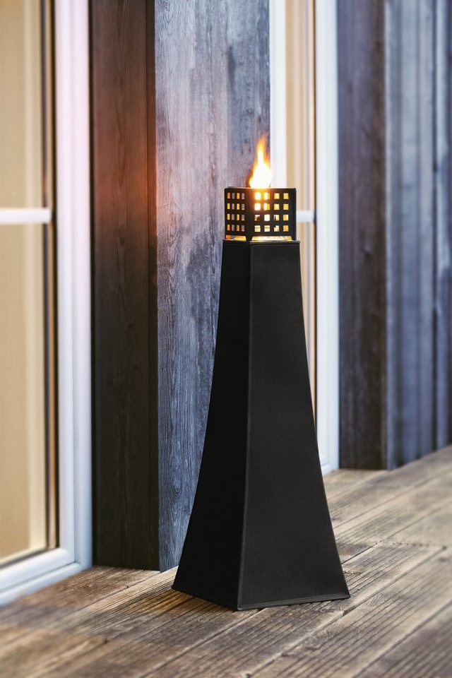 Dekoleidenschaft Gartenfackel »große Öllampe aus Metall, schwarz, Bodenwindlicht, Ölfackel«, 76 cm hoch von Dekoleidenschaft