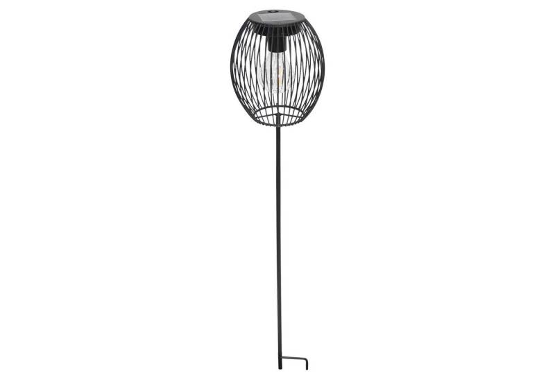 Dekoleidenschaft Gartenstecker "Atmosfera" Solar LED Gartenlaterne, schwarz, Outdoor Solarleuchte Solarstecker wetterfest für Draußen von Dekoleidenschaft